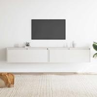 Wandkasten 2 st 100x30x35 cm massief grenenhout wit