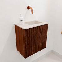 Toiletmeubel Mondiaz Joya Dlux | 40 cm | Meubelkleur Ruby | Faye wastafel Meli Wasbak Rechts | Zonder kraangat(en)