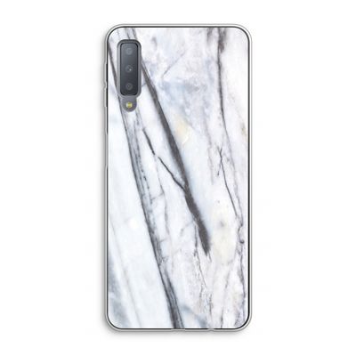 Gestreepte marmer: Samsung Galaxy A7 (2018) Transparant Hoesje