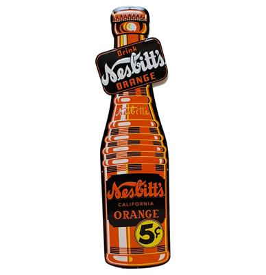 Nesbitt&apos;s Orange Stalen Bord met Relief - 74 x 20cm