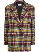 P.A.R.O.S.H. blazer croisé à motif tartan - Vert