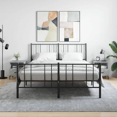 Nachtkastjes 2 st 40x35x47,5 cm bewerkt hout betongrijs