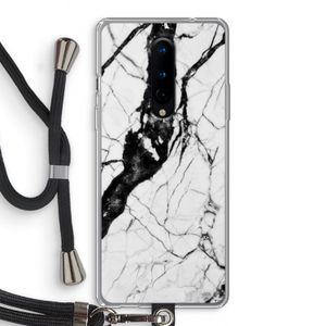 Witte marmer 2: OnePlus 8 Transparant Hoesje met koord