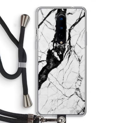 Witte marmer 2: OnePlus 8 Transparant Hoesje met koord