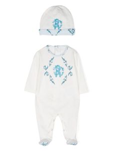 Roberto Cavalli Junior trousseau de naissance à motif monogrammé - Blanc