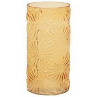 Mega Collections Bloemenvaas Debby - oranje - glas - bloem relief - 15 x 30 cm