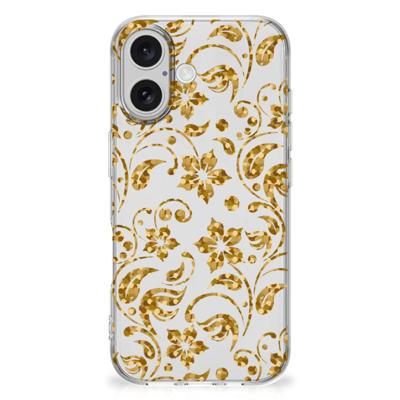iPhone 16 plus | TPU Case | Gouden Bloemen iPhone 16 plus | TPU Case | Gouden Bloemen