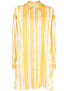 3.1 Phillip Lim robe-chemise en coton à rayures - Jaune