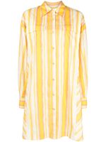 3.1 Phillip Lim robe-chemise en coton à rayures - Jaune - thumbnail