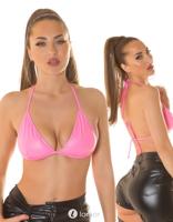 * KOUCLA Roze Lederlook triangel top , ISBH69