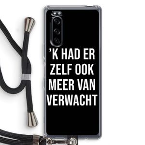 Meer verwacht - Zwart: Sony Xperia 5 Transparant Hoesje met koord