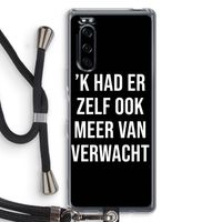 Meer verwacht - Zwart: Sony Xperia 5 Transparant Hoesje met koord