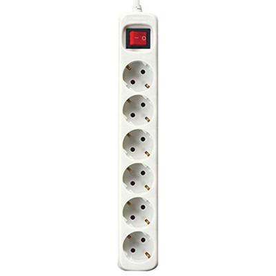 Stopcontactenstrip 6 Tomas met Interruptor Silver Electronics Wit Afmeting 1,5 m