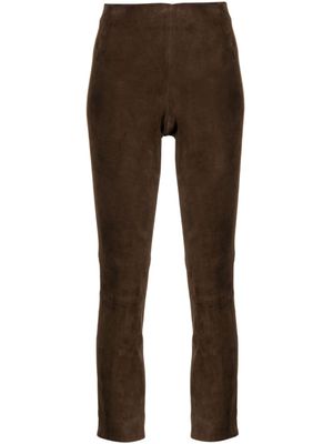 Vince pantalon en daim à coupe courte - Marron