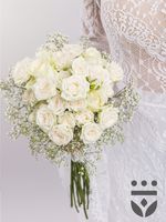 Wit bruidsboeket - Zilver