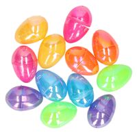 12x stuks gekleurde metallic eieren/paaseieren 6 cm   -