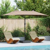 VidaXL Tuinparasol taupe 385 x 209 x 244 cm polyester en staal