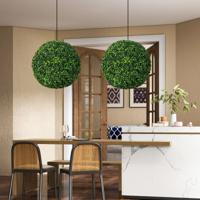 2 Stuks Buxusbol 48 cm UV-Bestendig Kunstplant Decoratieve Bolplanten voor Huis Tuin Bruiloft Donkergroen