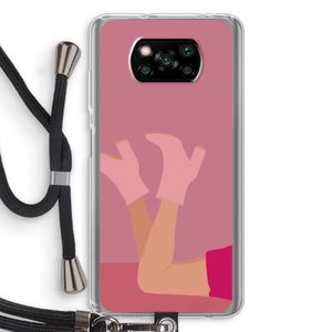 Pink boots: Xiaomi Poco X3 NFC Transparant Hoesje met koord