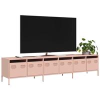 Tv-meubel 202x39x43,5 cm koudgewalst staal roze