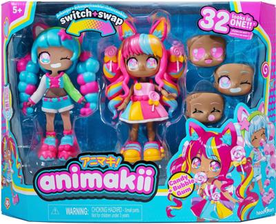 Aanpasbare pop - BANDAI - Animakii - HEA26351 - Lollipop en Bubblegum