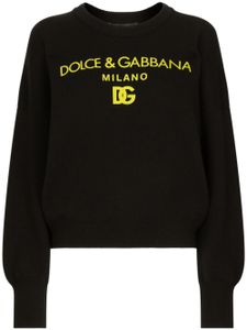 Dolce & Gabbana logo-print cashmere jumper - Noir