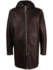 Tagliatore manteau Wilson en cuir à capuche - Marron