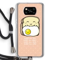 Sleep All Day: Xiaomi Poco X3 NFC Transparant Hoesje met koord Sleep All Day: Xiaomi Poco X3 NFC Transparant Hoesje met koord
