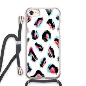 Cheetah color: iPhone 8 Transparant Hoesje met koord