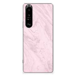 Sony Xperia 1 III TPU Siliconen Hoesje Marble Pink - Origineel Cadeau Vriendin