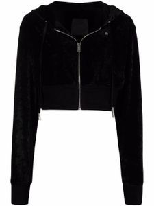 Givenchy hoodie crop en velours - Noir