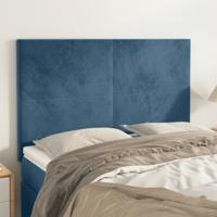 Hoofdborden 4 st 72x5x78/88 cm fluweel donkerblauw
