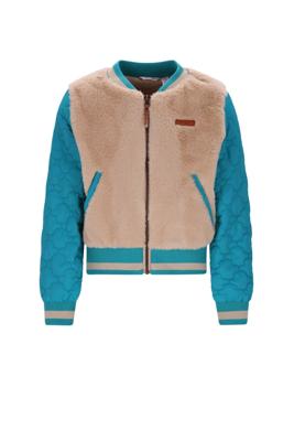 NoNo winter stepped jas meisjes - groen - Doris - bont