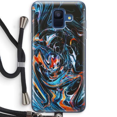 Black Unicorn: Samsung Galaxy A6 (2018) Transparant Hoesje met koord