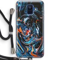 Black Unicorn: Samsung Galaxy A6 (2018) Transparant Hoesje met koord