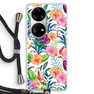 Tropisch 2: Huawei P50 Pro Transparant Hoesje met koord