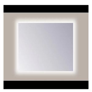 Spiegel Sanicare Q-Mirrors 65x60 cm PP-Geslepen Vierkant Met Rondom LED Warm White incl. ophangmateriaal Zonder Schakelaar Sanicare