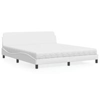 Bed met matras "Dover" kunstleer wit 180x200 cm