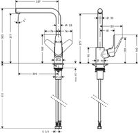 Hansgrohe Focus Keukenkraan Met Rechte Hoge Uitloop Rvs Look - thumbnail