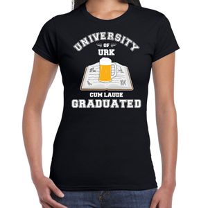 Studenten carnaval t-shirt zwart university of Urk voor dames