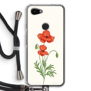 Red poppy: Pixel 3a Transparant Hoesje met koord