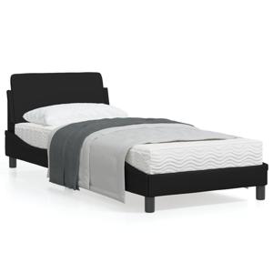 Bedframe met hoofdbord kunstleer zwart 90x190 cm