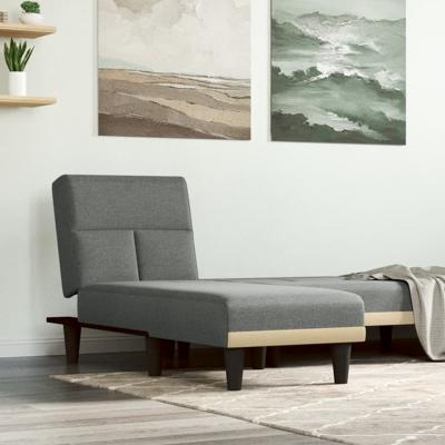 Chaise longue stof donkergrijs