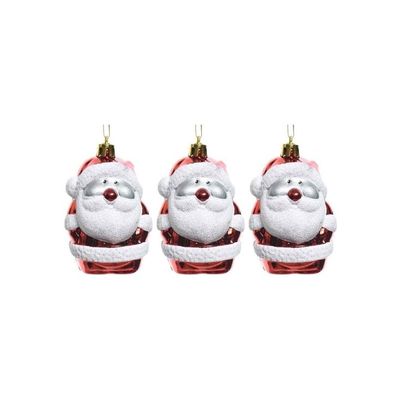 12x Kersthangers figuurtjes kerstman 8 cm