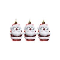 12x Kersthangers figuurtjes kerstman 8 cm