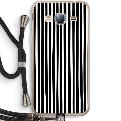 Stripes: Samsung Galaxy J3 (2016) Transparant Hoesje met koord