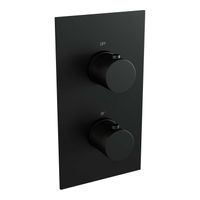 Regendoucheset Inbouw Brauer Black Carving Thermostatisch 20cm met 3-Weg Omstelling, Wandarm, Glijstang en Staaf Handdouche Mat Zwart