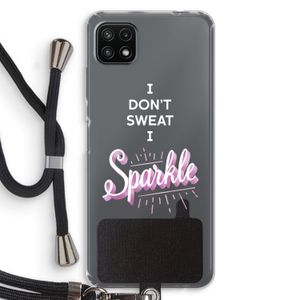 Sparkle quote: Samsung Galaxy A22 5G Transparant Hoesje met koord