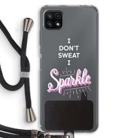 Sparkle quote: Samsung Galaxy A22 5G Transparant Hoesje met koord