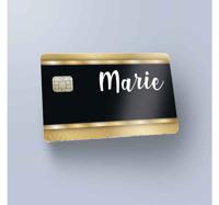 Decoratie stickers creditcard Zwart en goud gepersonaliseerd